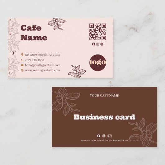 Carte de visite de café bohème (Devant / Derrière)