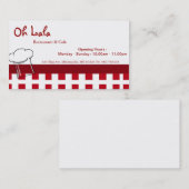 Carte de visite de café de restaurant (Devant / Derrière)