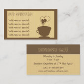 Carte de visite de café et de café de gâteaux (Devant / Derrière)