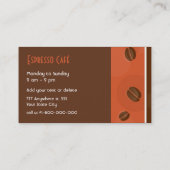 Carte de visite de café-restaurant (Dos)