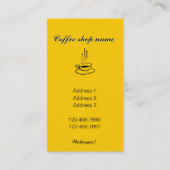 Carte de visite de café-restaurant (Dos)
