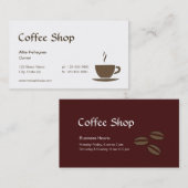 Carte de visite de café-restaurant de café ou (Devant / Derrière)