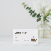 Carte de visite de café-restaurant de café ou (Debout devant)