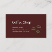 Carte de visite de café-restaurant de café ou (Dos)