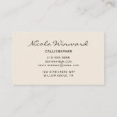 Carte de visite de calligraphe (Dos)
