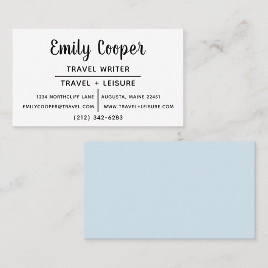 Carte de visite de calligraphie (Devant / Derrière)