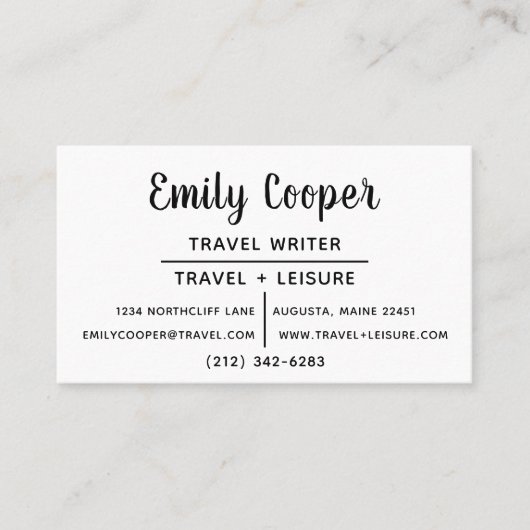 Carte de visite de calligraphie (Devant)