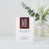 Carte de visite de calligraphie blanc rouge (Debout devant)