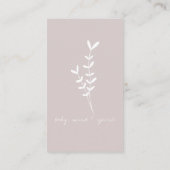 Carte de visite de calligraphie botanique moderne (Dos)