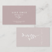 Carte de visite de calligraphie botanique moderne (Devant / Derrière)