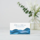 Carte de visite de calligraphie des vagues abstrai (Debout devant)