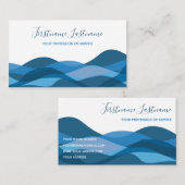 Carte de visite de calligraphie des vagues abstrai (Devant / Derrière)