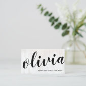 Carte de visite de calligraphie en bois blanc gras (Debout devant)