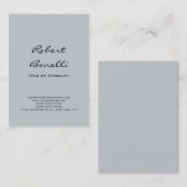 Carte de visite de calligraphie gris clair moderne (Devant / Derrière)