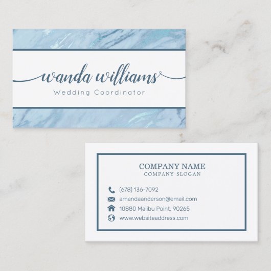 Carte de visite de calligraphie manuscrite Emerald (Devant / Derrière)