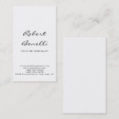 Carte de visite de calligraphie noir clair moderne (Devant / Derrière)