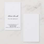 Carte de visite de calligraphie noir clair moderne (Devant / Derrière)