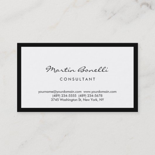 Carte de visite de calligraphie simple moderne (Devant)