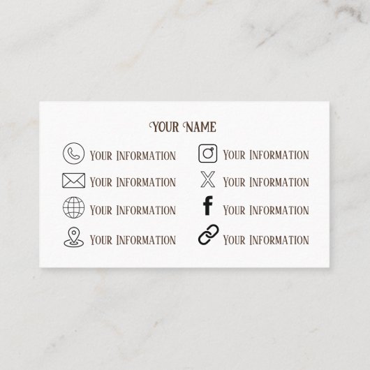 Carte de visite de caméra Boho (Dos)