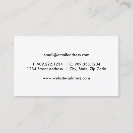 Carte de visite de caméra de succès (Dos)