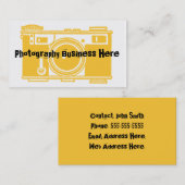 Carte de visite de caméra simple Jaune et Noir (Devant / Derrière)
