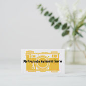 Carte de visite de caméra simple Jaune et Noir (Debout devant)