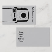 Carte de visite de caméra Vintage noir et gris (Devant / Derrière)