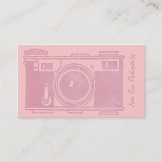 Carte de visite de caméra Vintage Retro Pink (Devant)