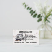 Carte de visite de camion à vidange blanc gris (Debout devant)