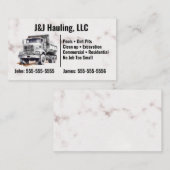 Carte de visite de camion à vidange blanc gris (Devant / Derrière)