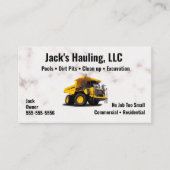 Carte de visite de camion à vidange jaune (Devant)