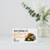 Carte de visite de camion à vidange jaune (Debout devant)