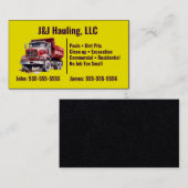 Carte de visite de camion à vidange jaune (Devant / Derrière)