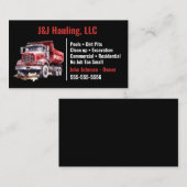 Carte de visite de camion à vidange noire et rouge (Devant / Derrière)