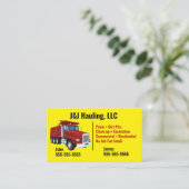 Carte de visite de camion de vidage (Debout devant)