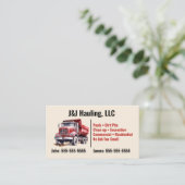 Carte de visite de camion de vidage (Debout devant)