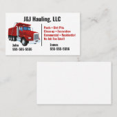 Carte de visite de camion de vidage (Devant / Derrière)