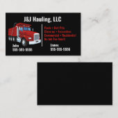 Carte de visite de camion de vidage (Devant / Derrière)