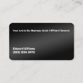 Carte de visite de camion de vidage du coffre (Dos)