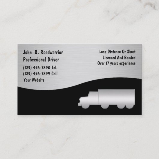 Carte de visite de camionnage (Devant)