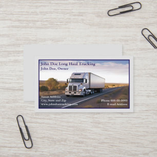 Carte de visite de camionnage