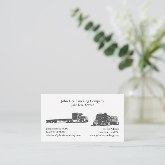 Carte de visite de camionnage (Debout devant)