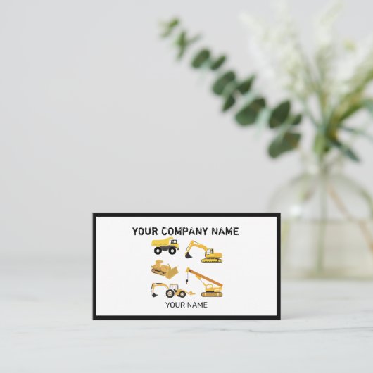 Carte de visite de camions de construction (Debout devant)