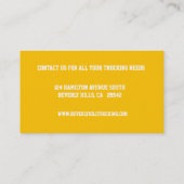 CARTE DE VISITE de camions jaunes OTR (Dos)