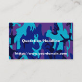 Carte de visite de camouflage bleu foncé et violet (Dos)