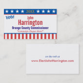 Carte de visite de campagne politique (vote) (Devant / Derrière)