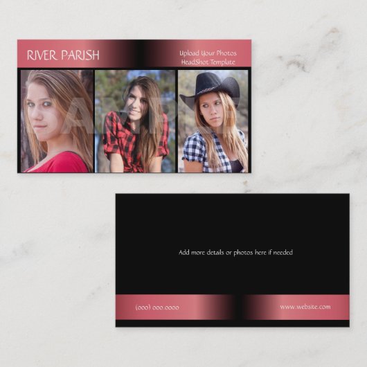 Carte de visite de capture d'écran de modèles et d (Devant / Derrière)