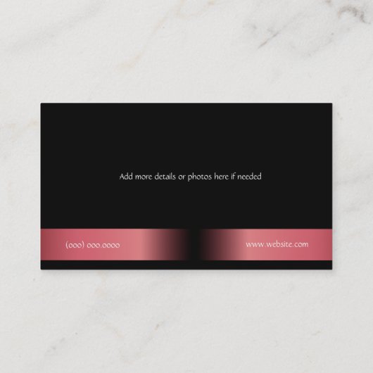 Carte de visite de capture d'écran de modèles et d (Dos)