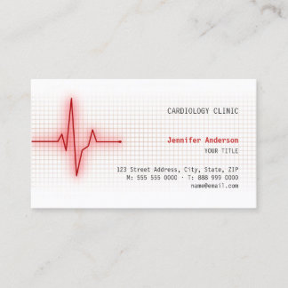 Carte de visite de cardiologie de signal de coeur