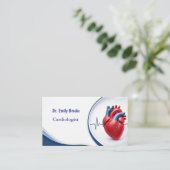 Carte de visite de cardiologue bleu moderne avec c (Debout devant)